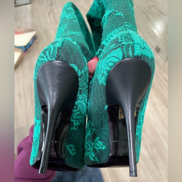 Balenciaga Green Lace Knife Boot Size 38 - Picture 4 of 4